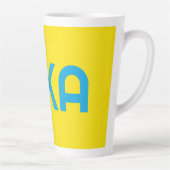 FIKA Bold Geel en Blauw Latte Mok (Rechts)