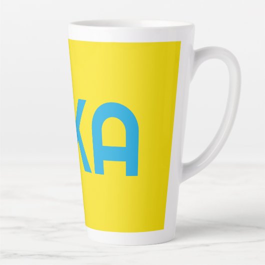 FIKA Bold Geel en Blauw Latte Mok (Rechts)