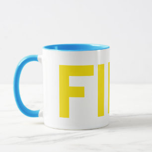 FIKA Bold Geel en Blauw Mok