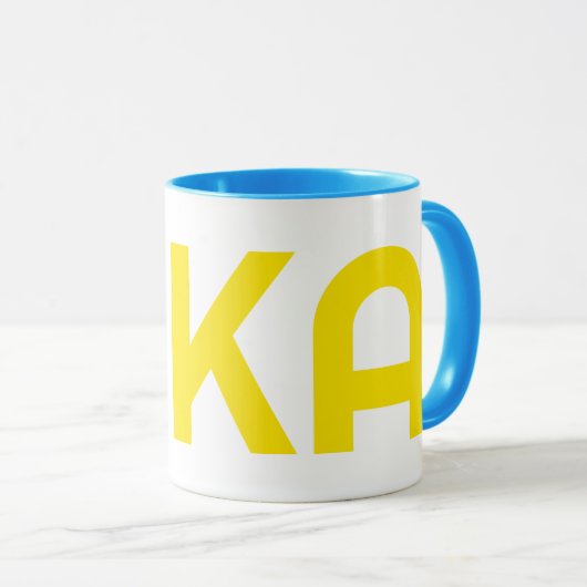 FIKA Bold Mug jaune et bleu (Devant droit)