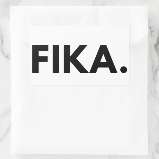 FIKA. Sticker rectangulaire en gras (Sac)