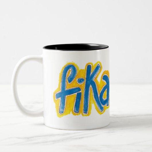 Fika stippen Two-Tone Koffee Mok (Links)