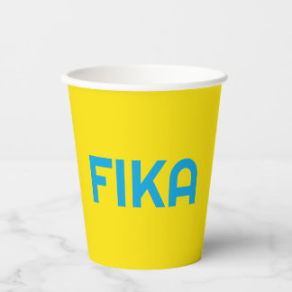  FIKA Vet Geel en Blauw Papieren Bekers
