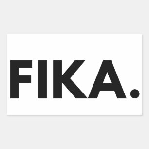 FIKA. Vette rechthoekige Sticker