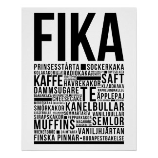 Fika zweedse koffiesnoep Typografie Poster Perfect Poster