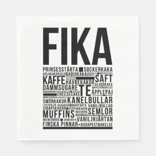 Fika zweedse koffiesnoep Typografie Poster Servet