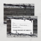 Fil à dentelle Vintage en bois rustique rsvp (Devant / Derrière)