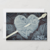 fil bleu en forme de coeur invitation à la douche  (Devant)