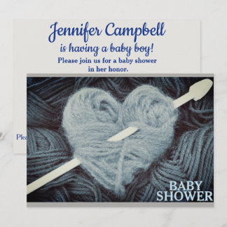 fil bleu en forme de coeur invitation à la douche