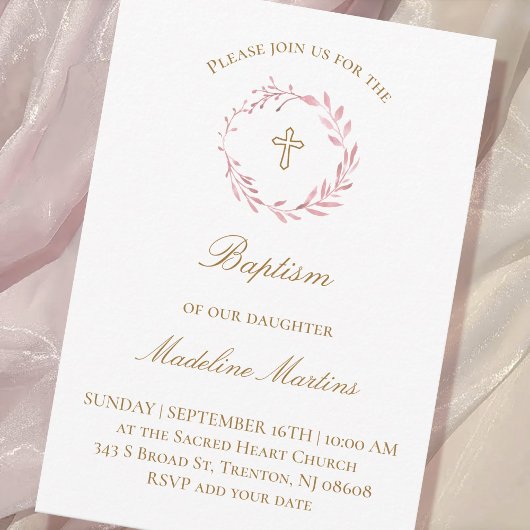 fil d'aquarelle | Invitation au baptême