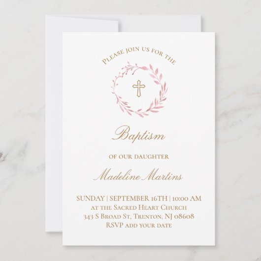 fil d'aquarelle | Invitation au baptême (Devant)