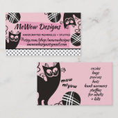 Fil de chat drôle tricot crochet carte de visite  (Devant / Derrière)