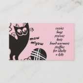 Fil de chat drôle tricot crochet carte de visite (Dos)