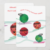 Fil de ski aiguilles tricot crochet carte de Noël (Devant / Derrière)