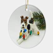 Fil Fox Terrier Dog en céramique ornement (Gauche)