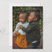 Fil moderne joyeux Noël carte photo une photo (Devant)