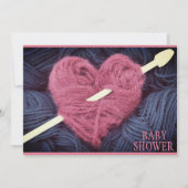 fil rose en forme de coeur invitation à la douche  (Devant)