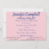 fil rose en forme de coeur invitation à la douche  (Dos)