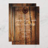 Fil Rustique Barbed Horseshoe Invitations de maria (Devant / Derrière)