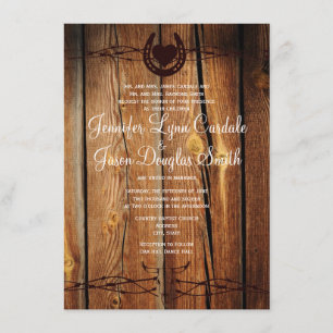 Fil Rustique Barbed Horseshoe Invitations de maria