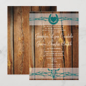 Fil Rustique Barbed Horseshoe Invitations de maria (Devant / Derrière)