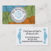 fil tiré à la main tricot crochet carte de visite (Devant / Derrière)