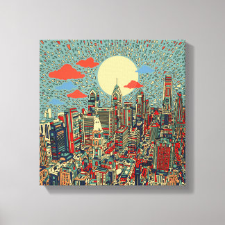 filadelphia skyline canvas afdruk