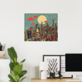 filadelphia skyline poster (Thuiskantoor)