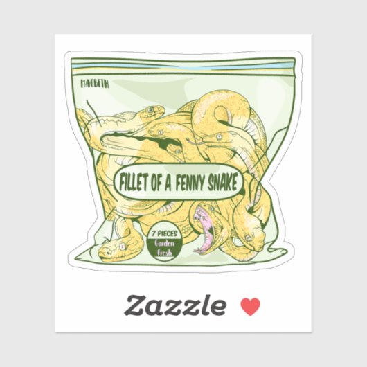 FILET VAN EEN FENNY SLANG Macbeth Sticker (Vel)