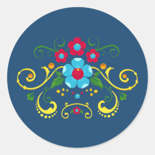 Fileteado Filete Porteño Buenos Aires Style Flora Ronde Sticker