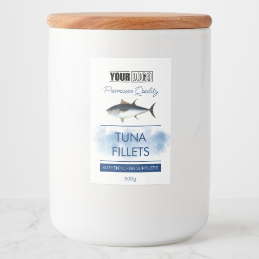 Filets de poisson de thon Étiquette de produit ave (Devant)