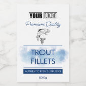 Filets de poisson truite Étiquette de produit avec (Étiquettes simples)