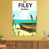 Filey, Yorkshire Seaside reisposter Canvas Afdruk (Insitu (Woonkamer))