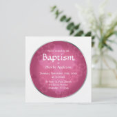 Filiale florale Fuchsia Baptism Invitations (Debout devant)