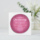 Filiale florale Fuchsia Christening Invitations (Debout devant)