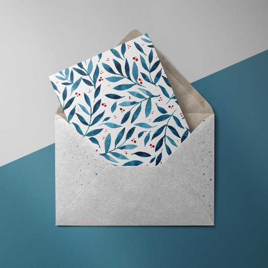 filialen van de waterverf - turquoise en red briefkaart