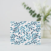 filialen van de waterverf - turquoise en red briefkaart (Staand voorkant)