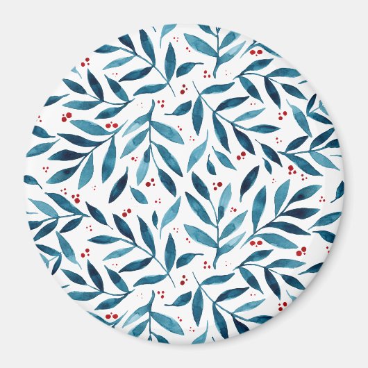 filialen van de waterverf - turquoise en red magneet (Voorkant)