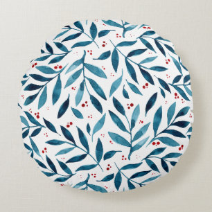 filialen van de  waterverf - turquoise en red rond kussen