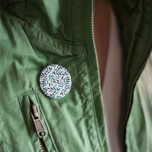 filialen van de waterverf - turquoise en red ronde button 5,7 cm