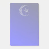 Filigraan halve maan en ster op blauw post-it® notes (Voorkant)
