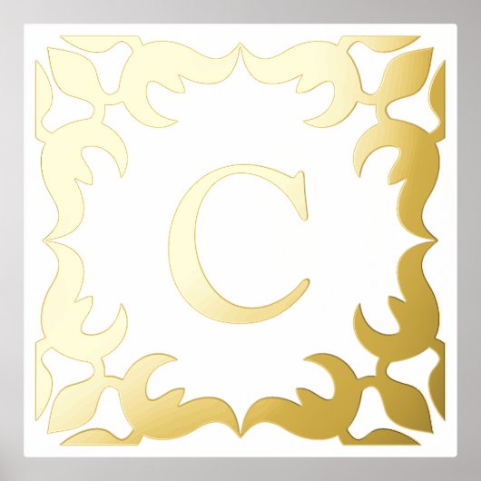 filigraan-ingelijst monogram folie afdrukken (Voorkant)