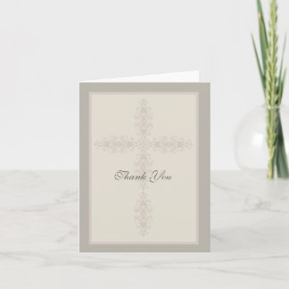 Filigrane croisée Carte de remerciements religieus