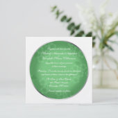 Filigrane florale Jade Green Wedding Invitations (Debout devant)