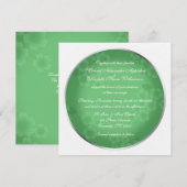 Filigrane florale Jade Green Wedding Invitations (Devant / Derrière)