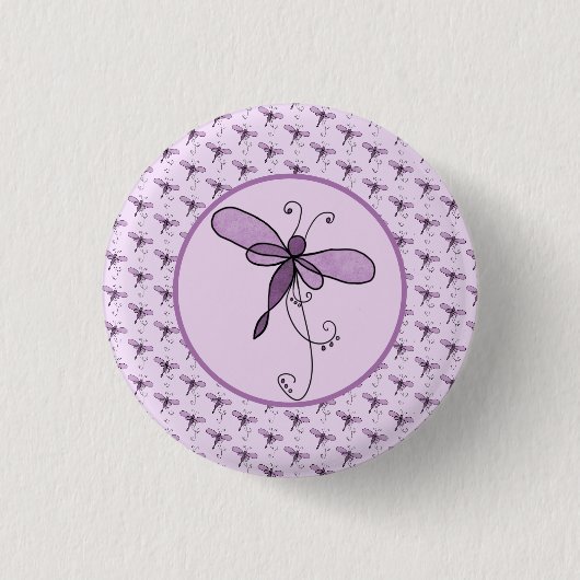 filigrane Libelle Ronde Button 3,2 Cm (Voorkant)