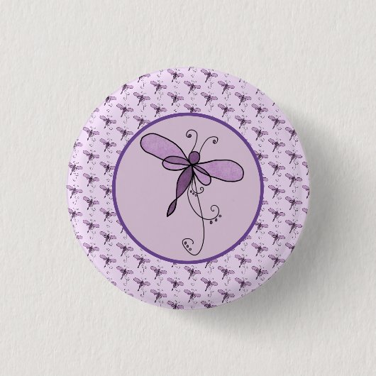 Filigrane Libelle Ronde Button 3,2 Cm (Voorkant)