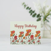 filigranes Mohnfeld Briefkaart (Staand voorkant)