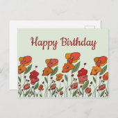 filigranes Mohnfeld Briefkaart (Voorkant / Achterkant)