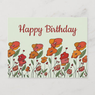 filigranes Mohnfeld Briefkaart